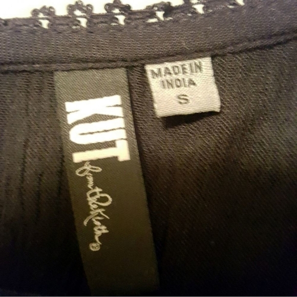 KUT FROM THE KLOTH Black Lace Long Bell Sleeve Top - Picture 5 of 11